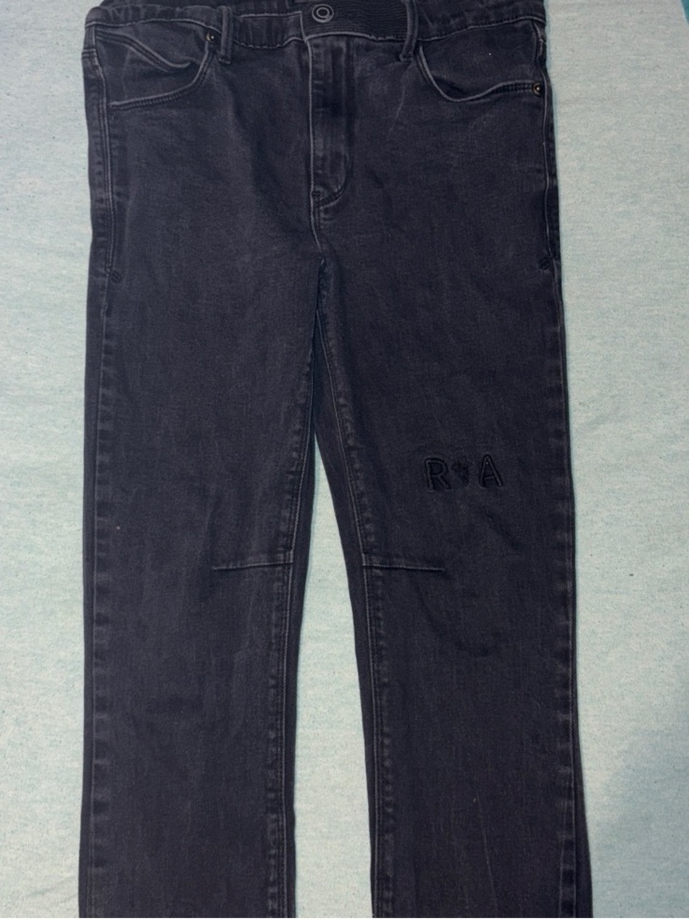 RtA Black Denim Jeans with Subtle Logo Tab